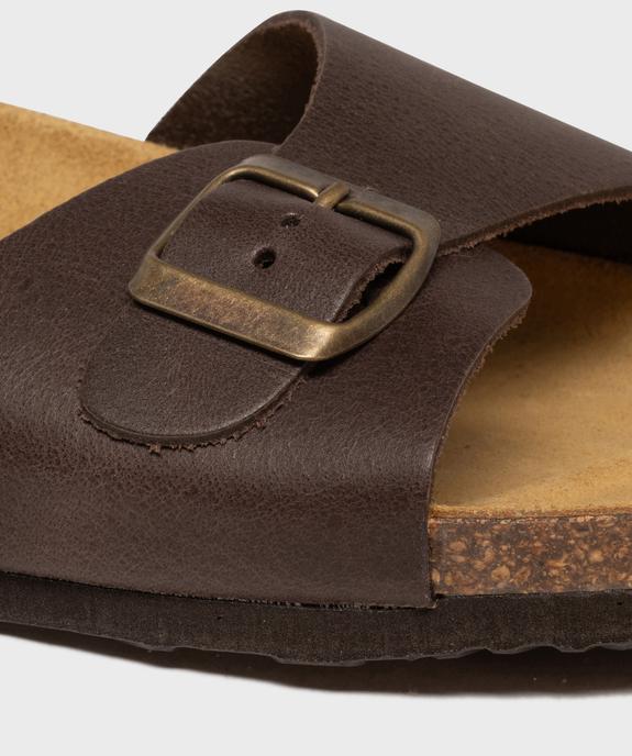 Mules ouvertes dessus cuir avec boucle métallique homme  Tanéo vue6 - TANEO GEMO FOR GOOD - GEMO