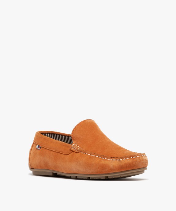 Mocassin dessus cuir velours semelle souple homme - Tanéo vue2 - TANEO - GEMO