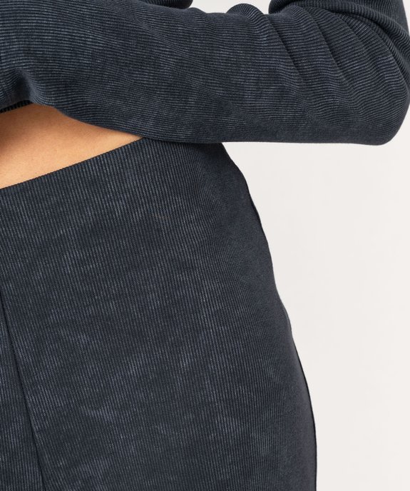 Pantalon large en maille côtelée à taille haute élastique femme vue2 - GEMO(FEMME PAP) - GEMO