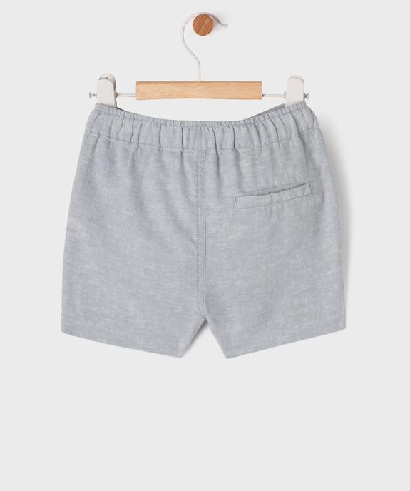 Short en lin et coton avec taille ajustable bébé garçon vue3 - GEMO(BEBE DEBT) - GEMO