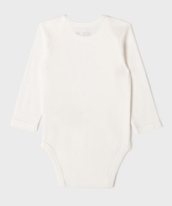 Body manches longues en coton uni bébé (lot de 3) - GEMO 4G BEBE Body manches longues en coton uni bébé (lot de 3) vue5 - GEMO 4G BEBE - GEMO