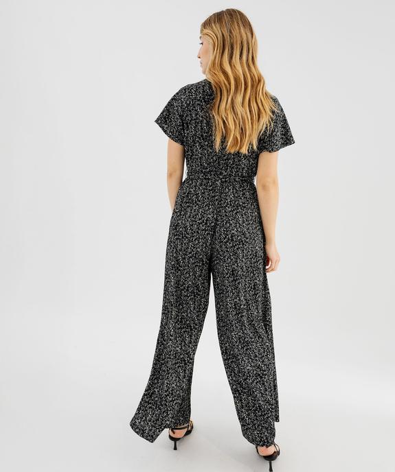 Combinaison pantalon haut cache-cœur en maille fluide femme vue3 - GEMO 4G FEMME - GEMO