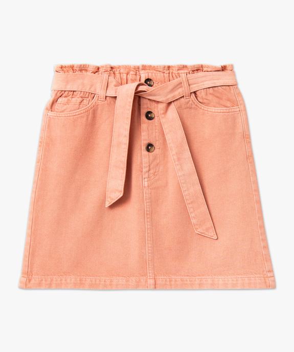 Jupe en toile denim avec ceinture femme vue4 - GEMO 4G FEMME - GEMO