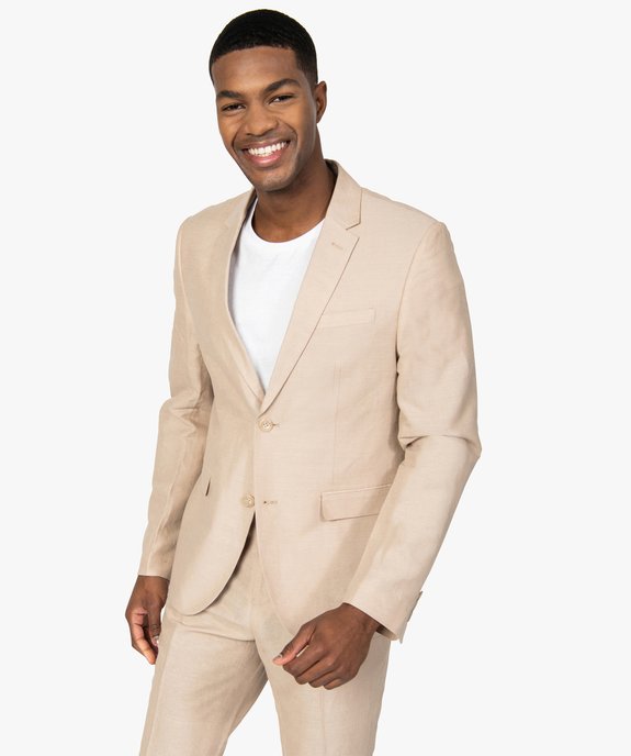 Veste de costume homme en lin majoritaire vue1 - GEMO (HOMME) - GEMO