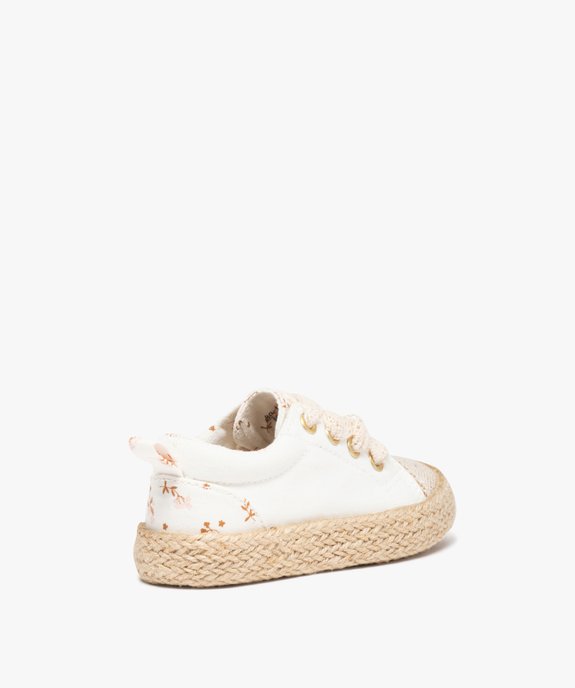 Baskets bébé fille dessus en toile et semelle en corde vue4 - GEMO 4G BEBE - GEMO
