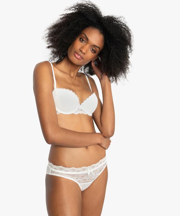Culotte femme en dentelle et voile plumetis vue3 - GEMO(HOMWR FEM) - GEMO