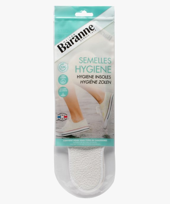 Semelles hygiène 100 % coton - Baranne vue2 - BARANNE - GEMO