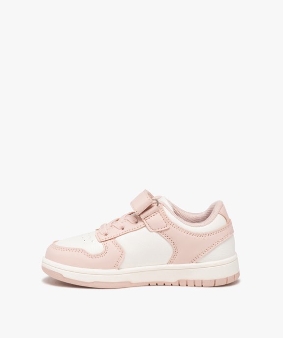 Baskets fille bicolores à scratch et lacets style rétro vue3 - GEMO 4G FILLE - GEMO