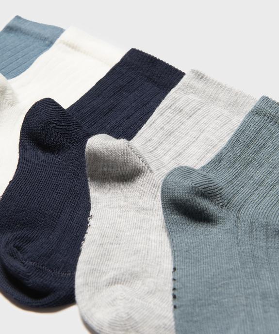 Chaussettes tige haute en coton bébé (lot de 5) vue2 - GEMO 4G BEBE - GEMO