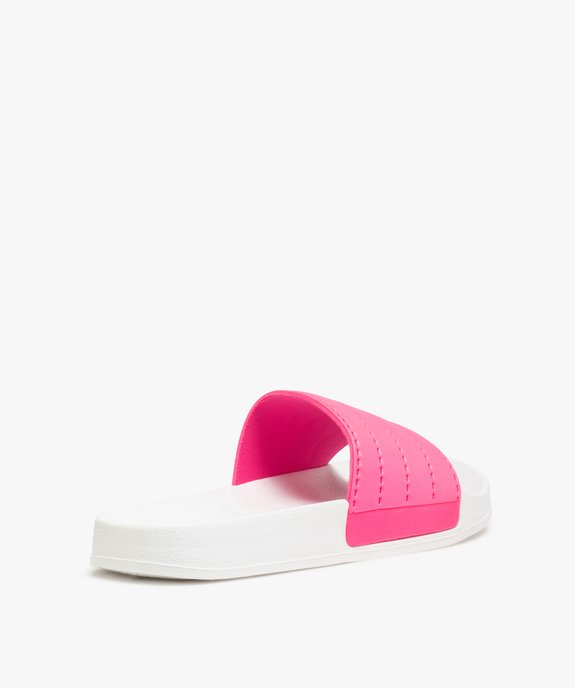 Mules de piscine femme à bandeau fluo vue4 - GEMO (PLAGE) - GEMO