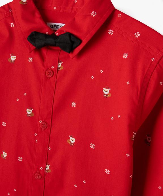 Chemise de Noël manches longues avec nœud papillon vue3 - GEMO (ENFANT) - GEMO