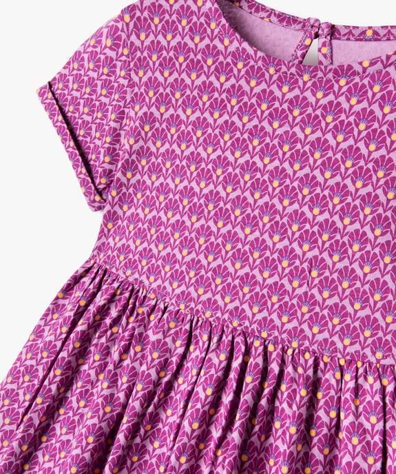 Robe imprimée à manches courtes bébé fille vue2 - GEMO 4G BEBE - GEMO