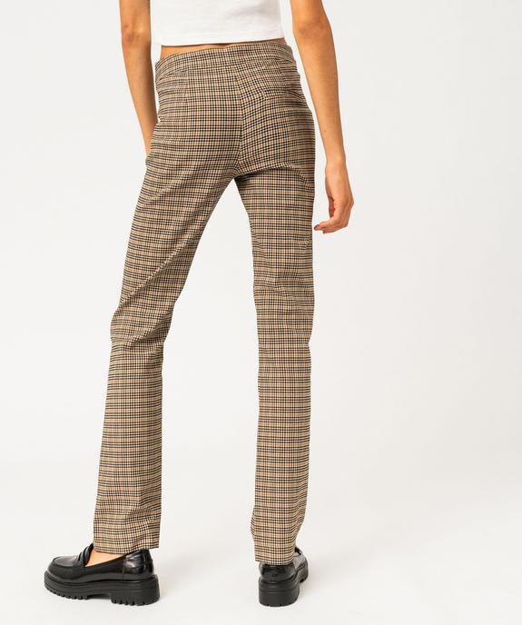 Pantalon droit extensible motif Princes-de-Galles femme vue3 - GEMO(FEMME PAP) - GEMO