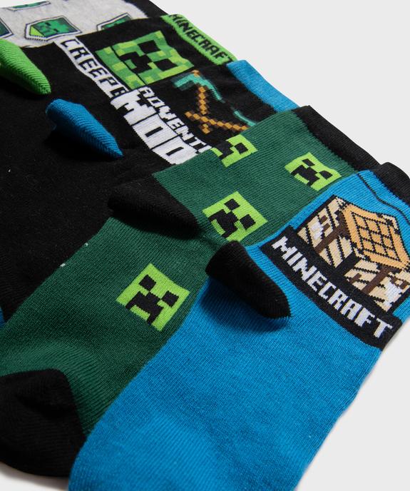 Chaussettes tige haute imprimées garçon - Minecraft (lot de 5 paires) vue2 - MINECRAFT - GEMO
