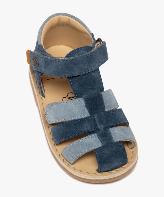 Chaussures de marche ouvertes en cuir à scratch bébé garçon - Na! vue5 - NA! - GEMO