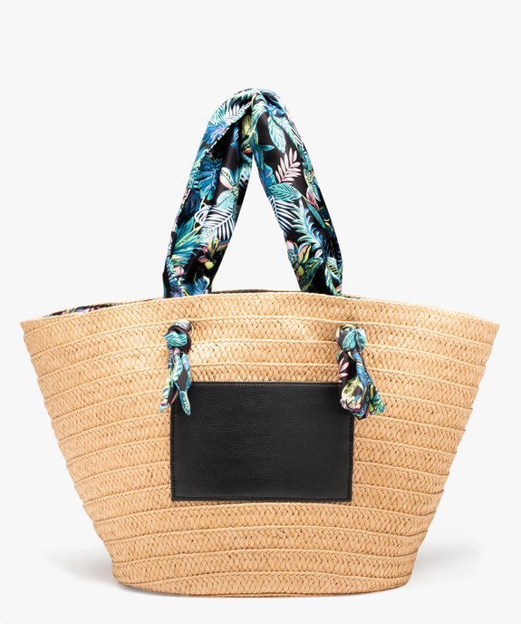 Sac de plage femme avec anses en tissu fleuri vue1 - GEMO (ACCESS) - GEMO