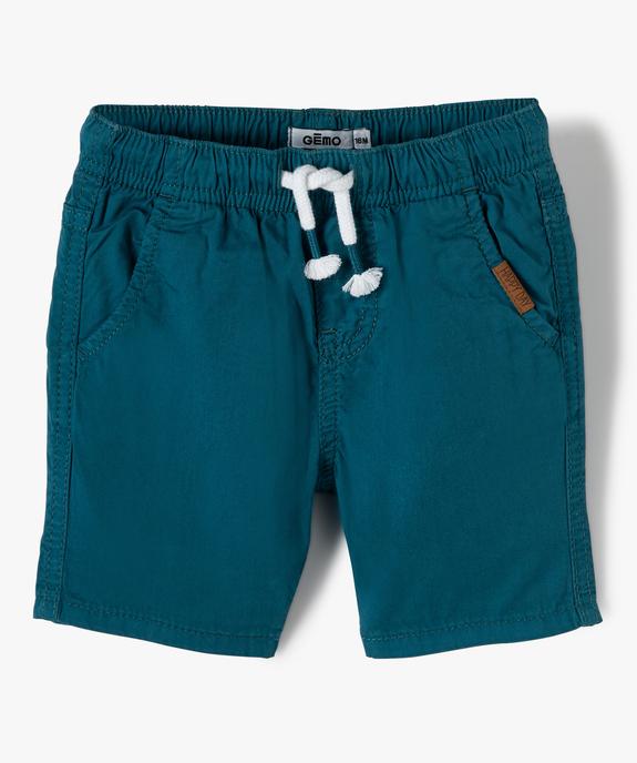 Bermuda en toile à taille élastiquée bébé garçon vue1 - GEMO 4G BEBE - GEMO