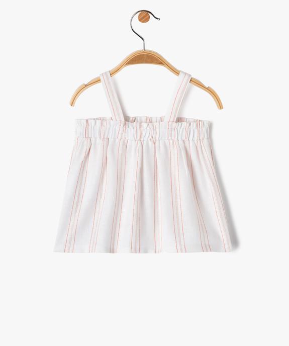 Blouse bébé fille à bretelles et rayures vue3 - GEMO 4G BEBE - GEMO