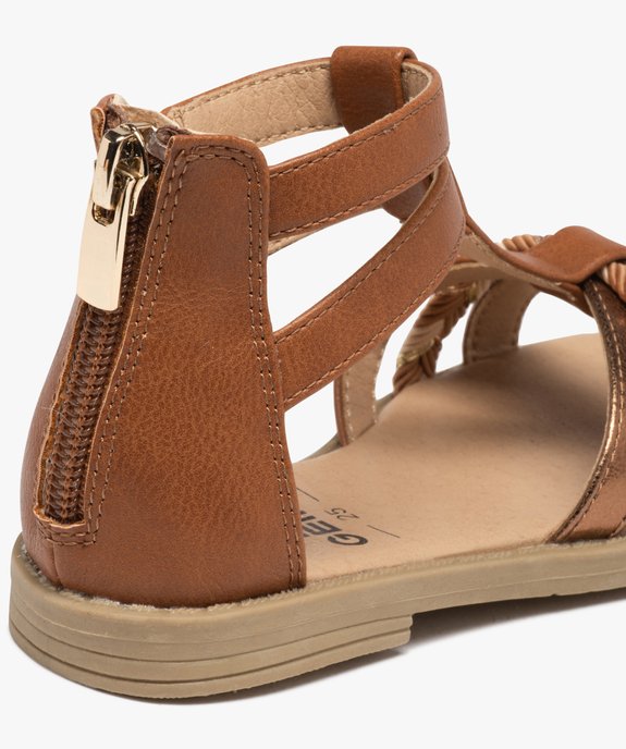 Sandales fille zippées à tige montante et brides métallisées vue6 - GEMO (ENFANT) - GEMO