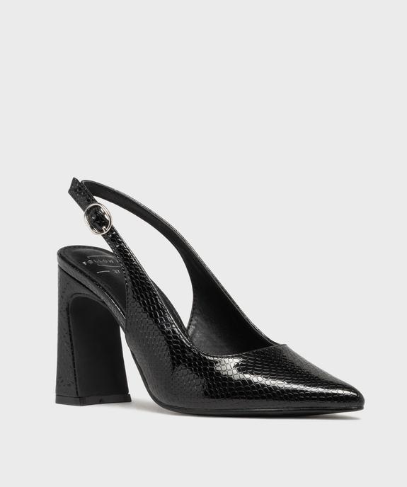 Escarpins sling-back à bout pointu et talon haut femme - Follow Me vue2 - FOLLOW ME - GEMO