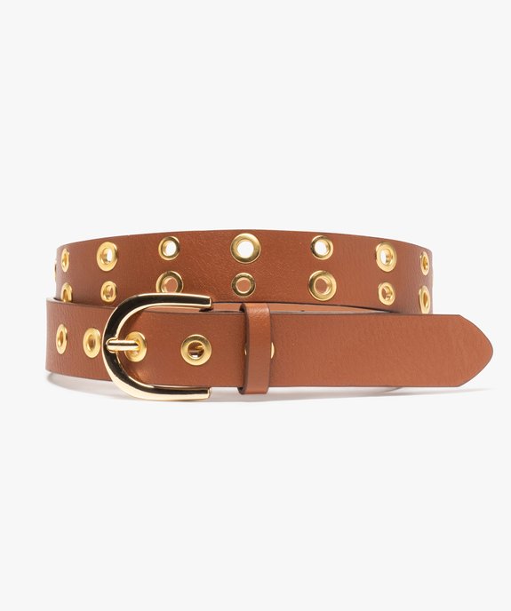 Ceinture femme avec double rangée d'œillets métalliques vue1 - GEMO (ACCESS) - GEMO