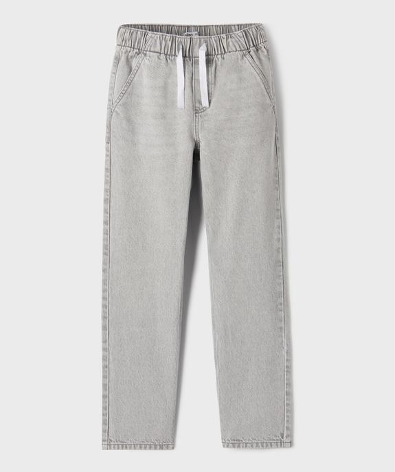 Jean droit à ceinture élastiquée ajustable garçon vue1 - GEMO (JUNIOR) - GEMO