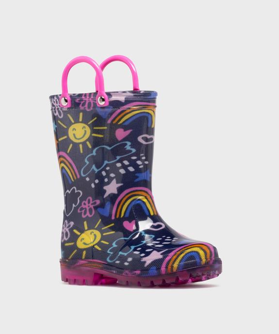 Bottes de pluie à anses et semelle lumineuse fille vue2 - LOVELY WINGS - GEMO