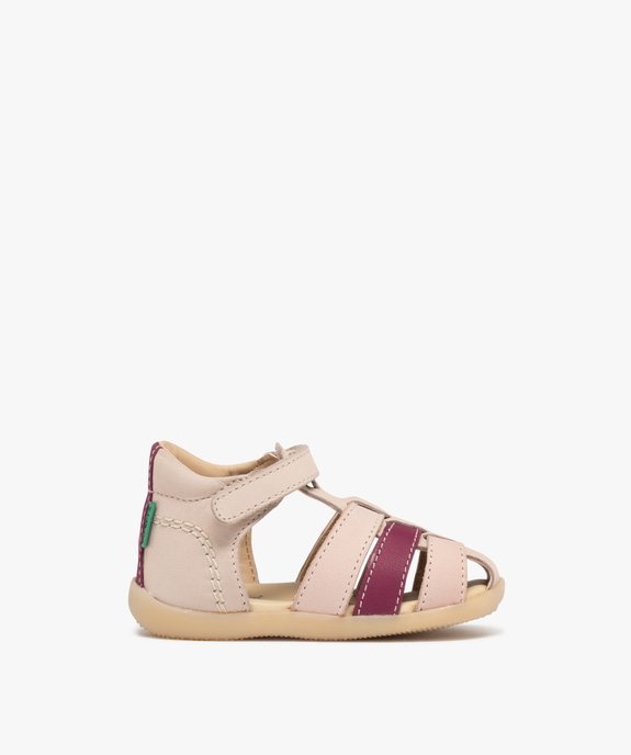 Chaussures premiers pas ouvertes en cuir bébé fille - Kickers vue1 - KICKERS - GEMO
