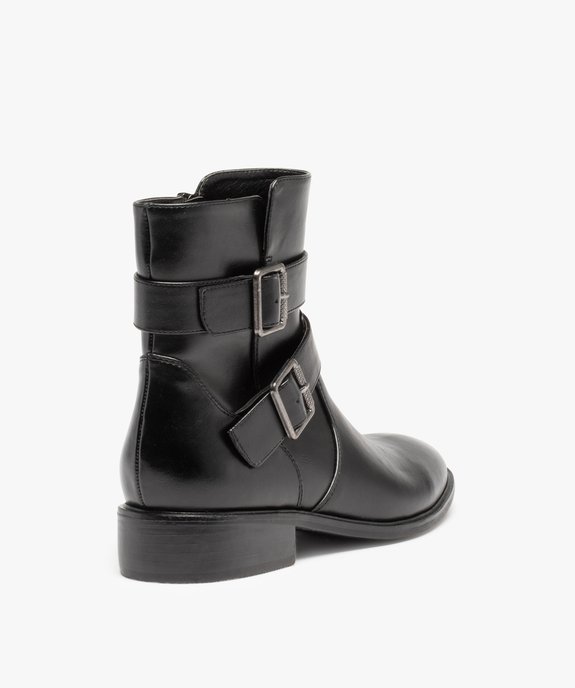 Boots femme unies style motard chic avec brides décoratives vue5 - GEMO (CASUAL) - GEMO
