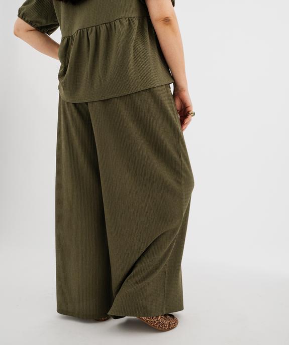 Pantalon fluide en maille gaufrée femme grande taille vue3 - GEMO 4G GT - GEMO