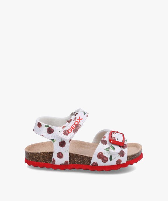 Sandales bébé fille à scratchs imprimées cerises - Geox vue1 - GEOX - GEMO