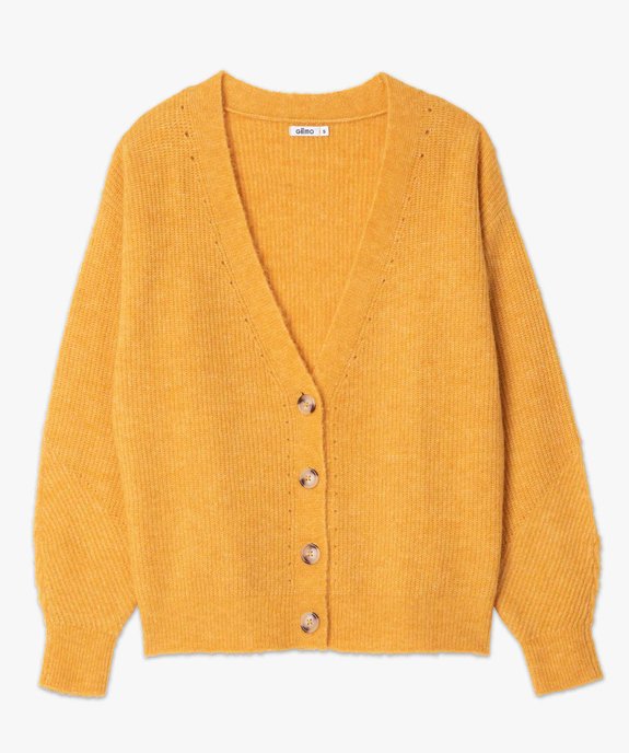 Gilet femme à col V et boutons fantaisie vue4 - GEMO(FEMME PAP) - GEMO
