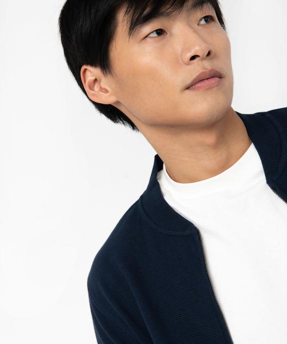 Sweat zippé en maille texturée homme vue5 - GEMO (HOMME) - GEMO