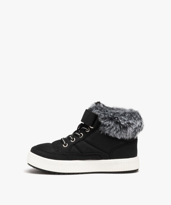 Baskets fille mid-cut unies avec col fourré vue3 - GEMO (ENFANT) - GEMO