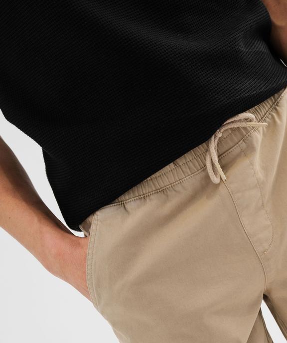 Bermuda en coton extensible à taille élastiquée homme vue2 - GEMO (HOMME) - GEMO
