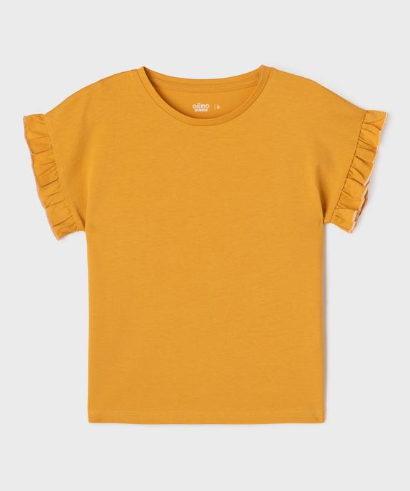 Tee-shirt manches courtes à volants fille vue1 - GEMO 4G FILLE - GEMO