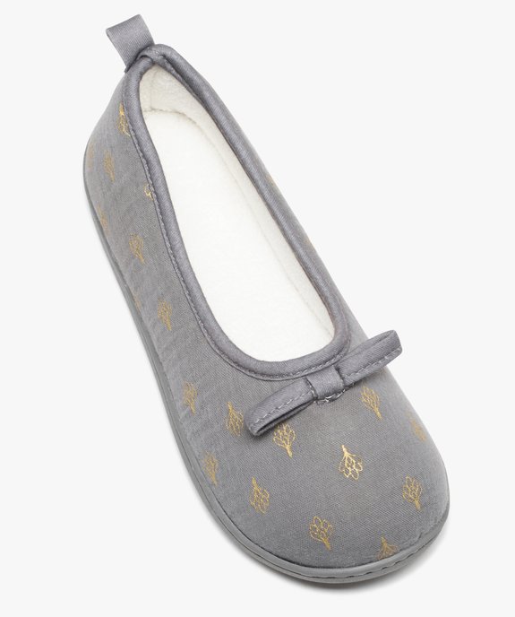 Chaussons femme ballerines fourrées à motifs vue5 - GEMO 4G FEMME - GEMO