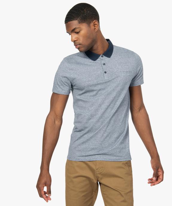 Polo homme à manches courtes à fines rayures vue1 - GEMO (HOMME) - GEMO