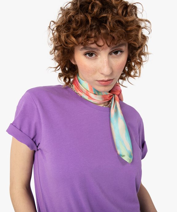 Foulard femme multicolore en matière satinée vue2 - GEMO (ACCESS) - GEMO