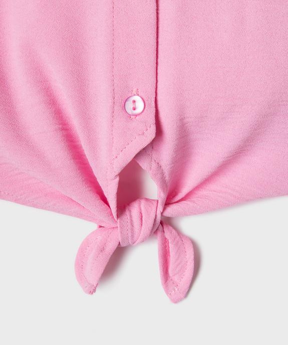 Chemise courte blousante en crêpe froissé fille vue2 - GEMO 4G FILLE - GEMO