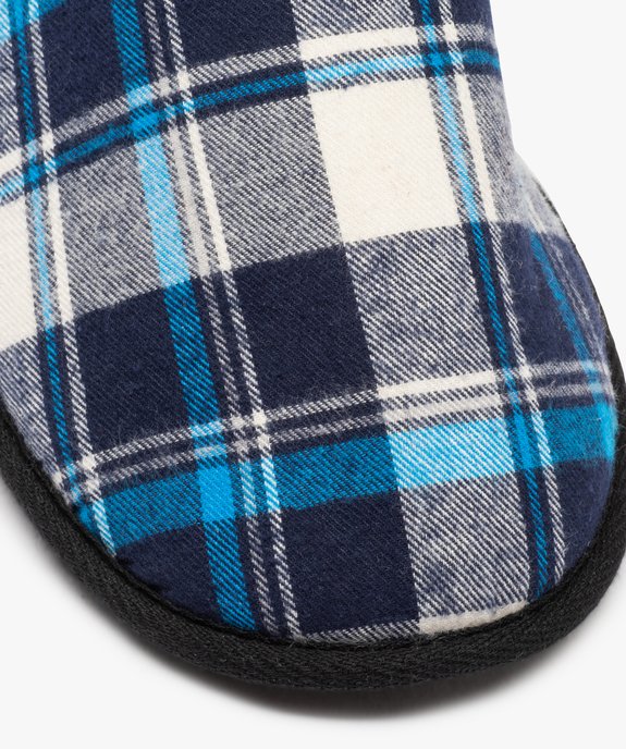 Chaussons homme mules plates à carreaux vue6 - GEMO 4G HOMME - GEMO