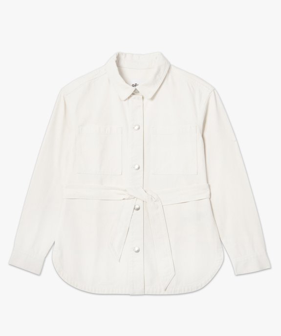 Veste femme forme chemise avec ceinture vue4 - GEMO(FEMME PAP) - GEMO