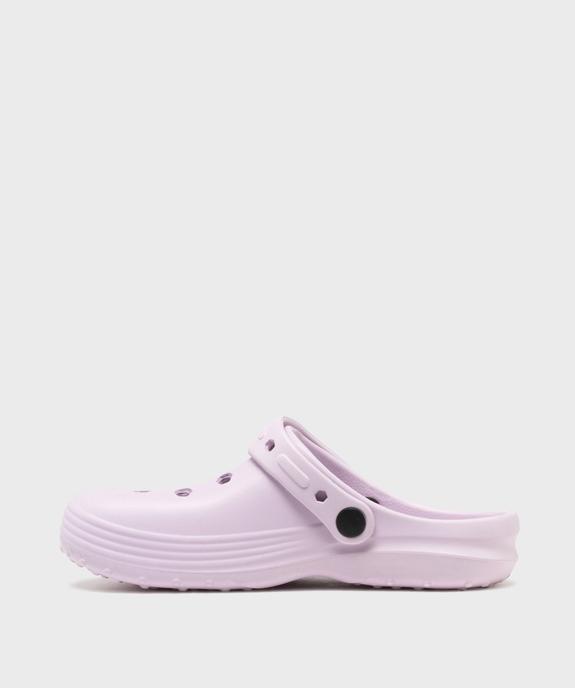 Sabots souples unis et perforés fille vue3 - GEMO (PLAGE) - GEMO