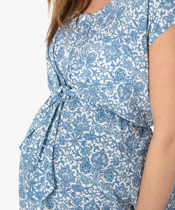 Robe de grossesse sans manches à motifs fleuris vue2 - GEMO (MATER) - GEMO
