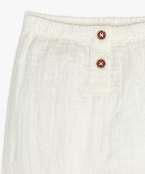 Pantalon bébé fille en gaze 100% coton biologique vue2 - GEMO 4G BEBE - GEMO