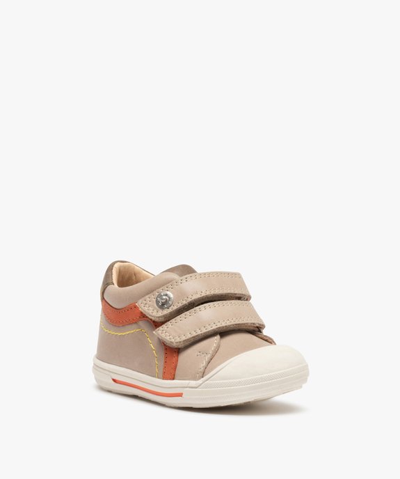 Baskets premiers pas bébé garçon dessus cuir – NA! vue2 - NA! - GEMO