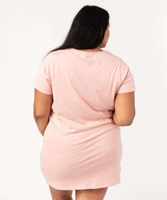 Chemise de nuit à manches courtes avec motifs femme grande taille vue3 - GEMO 4G FEMME - GEMO