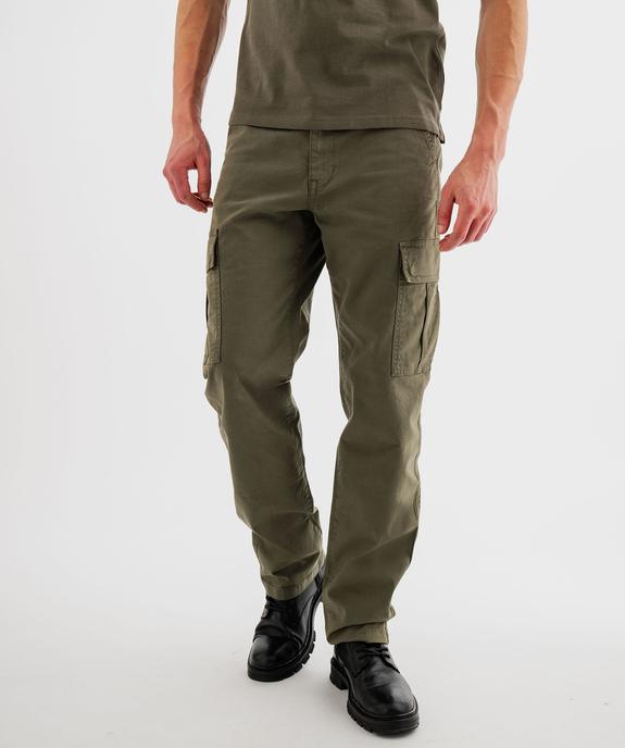 Pantalon cargo regular en coton stretch homme vue1 - GEMO (HOMME) - GEMO