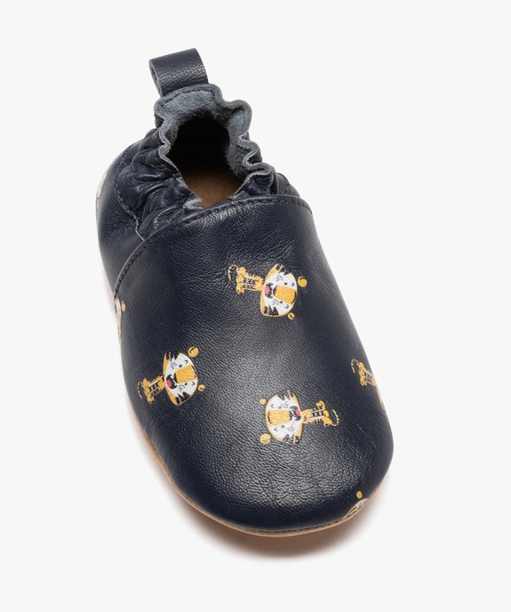 Chaussons bébé garçon en cuir souple imprimé tigres vue5 - GEMO 4G BEBE - GEMO