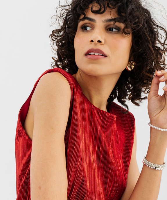 Débardeur en maille plissée métallisée femme vue2 - GEMO(FEMME PAP) - GEMO